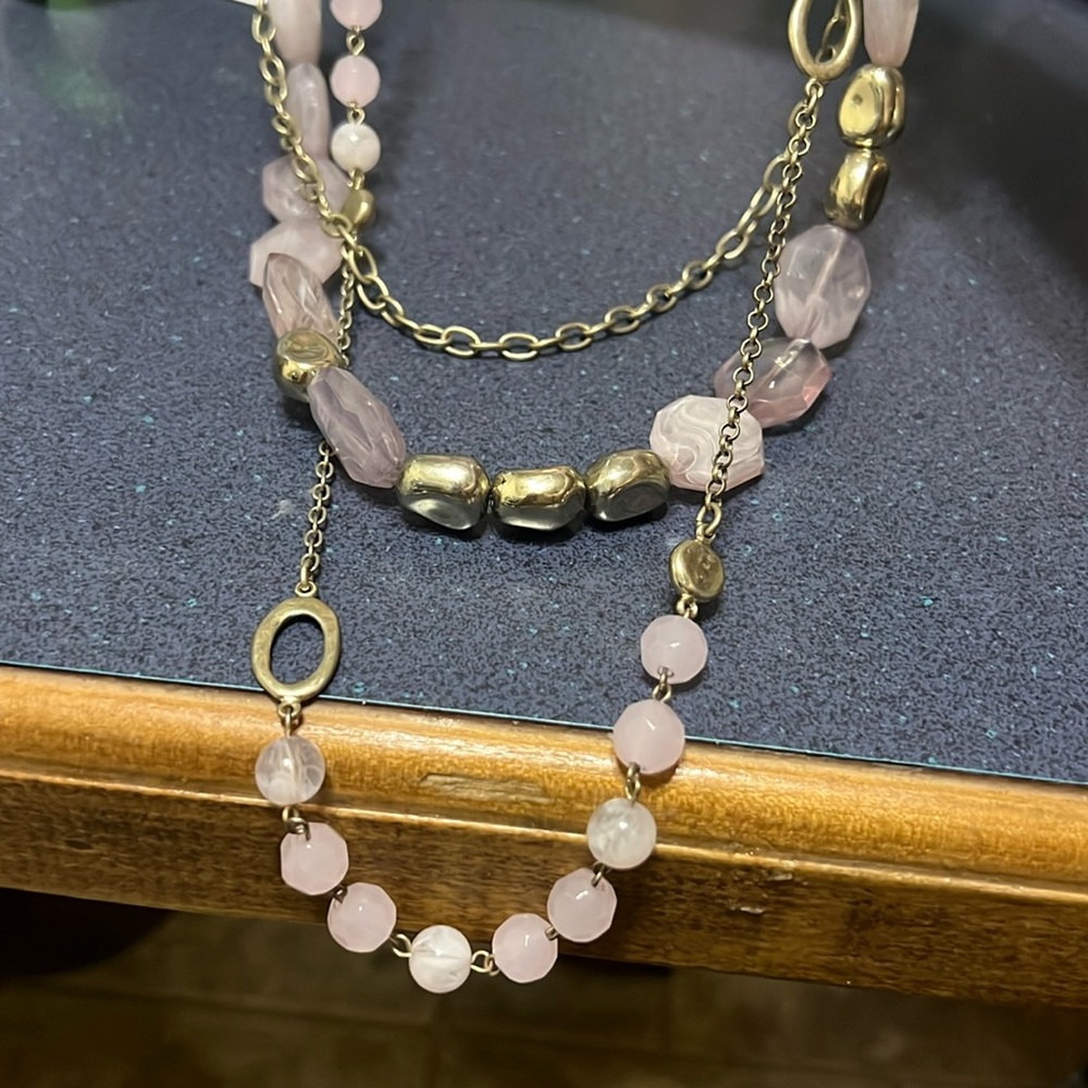 Chicos Purple and Silver Long Necklace
